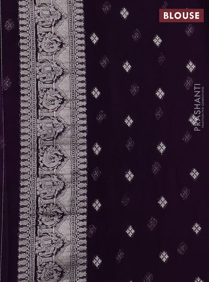Art chiffon saree violet with allover vanasingaram weaves and zari woven border