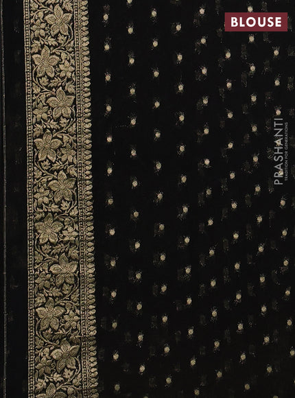 Art chiffon saree black with allover vanasingaram weaves and zari woven border