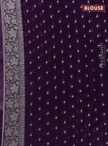 Art chiffon saree deep purple with allover vanasingaram weaves and zari woven border
