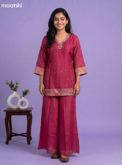 Mul Chanderi Embroidery & Mirror Work Straight Suit