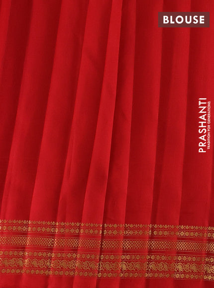Pure gadwal silk saree green and red with allover checks & zari woven buttas and temple design zari woven border