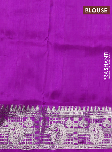 Venkatagiri silk saree pastel purple and purple with allover silver zari woven buttas and silver zari woven border