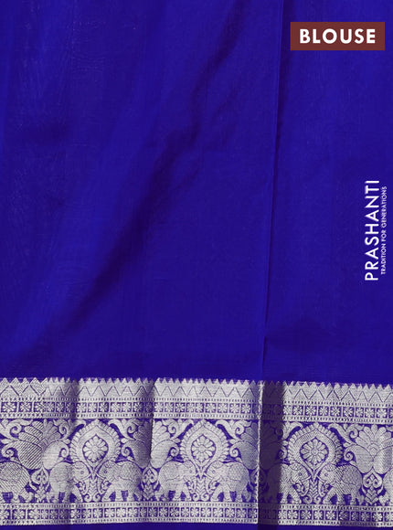 Venkatagiri silk saree cs blue and royal blue wirh allover silver zari woven buttas and silver zari woven border