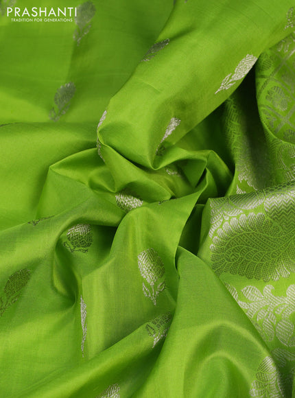 Venkatagiri silk saree light green with allover zari woven buttas and long zari woven border