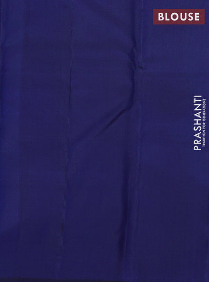 Pure kanchipuram silk saree nave blue with allover weaves & zari woven 1000 buttas and long zari woven border
