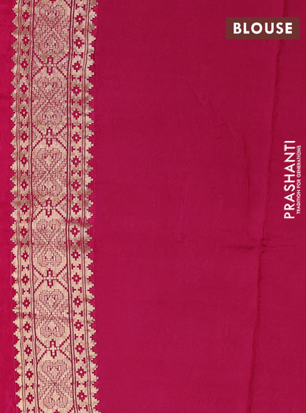 Crepe silk saree beige and pink with allover prints & pita embroidery work and zari woven border