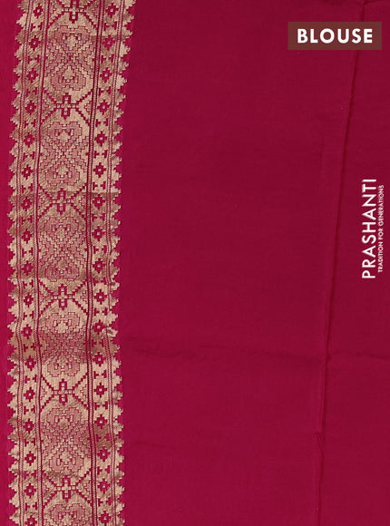 Crepe silk saree sandal and pink with allover prints & pita embroidery work and zari woven border