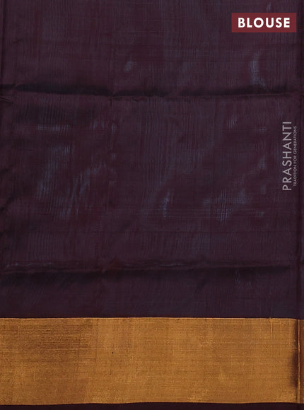 Pure uppada silk saree light blue and coffee brown with allover silver & zari woven buttas and jamdhani weaving pallu