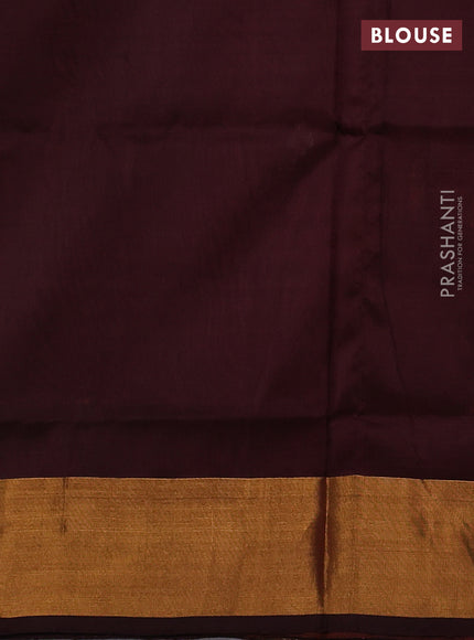 Pure uppada silk saree rust shade and coffee brown with allover silver & zari woven buttas and jamdhani weaving pallu