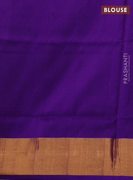 Pure uppada silk saree violet with allover silver & zari woven buttas and zari woven border