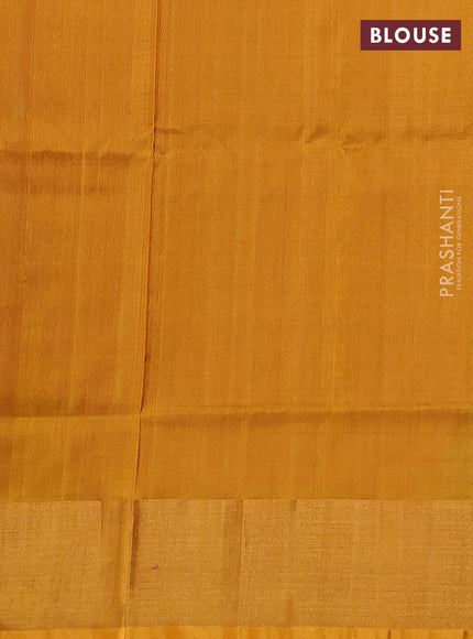 Pure uppada silk saree pink and mustard yellow with allover silver & zari woven border and zari woven border