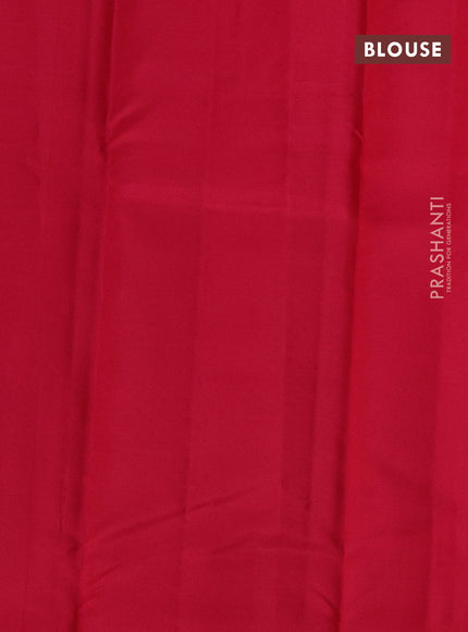 Pure kanchipuram silk saree violet and pink with allover zari small checked pattern in borderless style