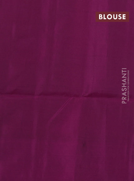 Kanchipuram soft silk saree green and magenta pink with allover zari woven buttas and zari woven border