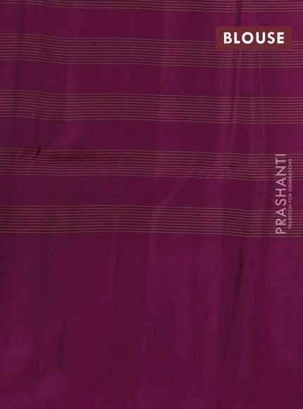 Kanchipuram soft silk saree peacock blue and magenta pink with allover checks & zari woven buttas and zari woven border