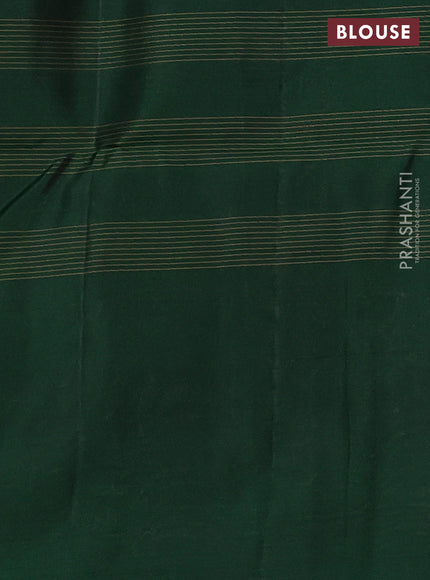 Kanchipuram soft silk saree black and bottle green with allover checks & zari woven buttas and long zari woven border