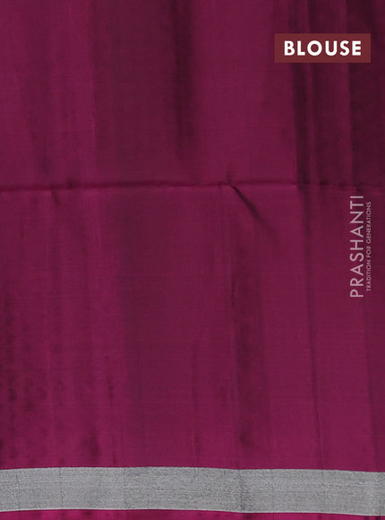 Kanchipuram soft silk saree lavender and pink with allover silver & gold zari weaves and long zari woven butta border