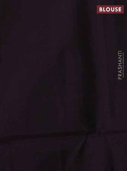 Kanchipuram soft silk saree peacock blue and deep wine with allover checks & zari woven buttas and piping border