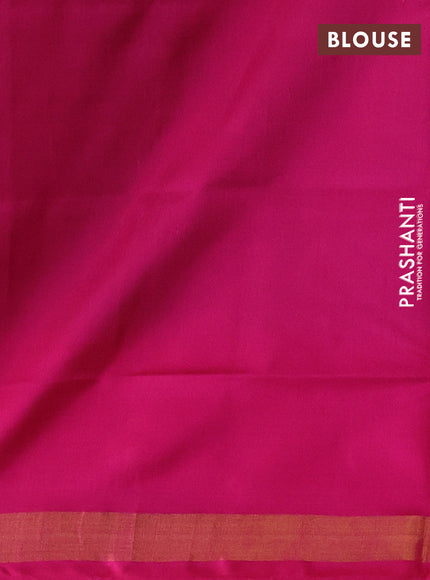 Rajkot patola silk saree teal green and pink with allover ikat weaves and ikat woven zari border