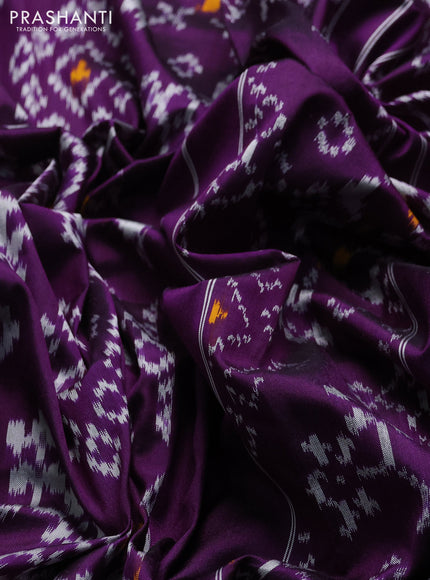Pochampally silk saree purple with allover ikat weaves and rettapet border