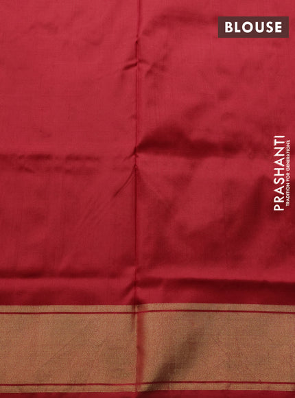 Pochampally silk saree pink and red with allover ikat weaves and zari woven border