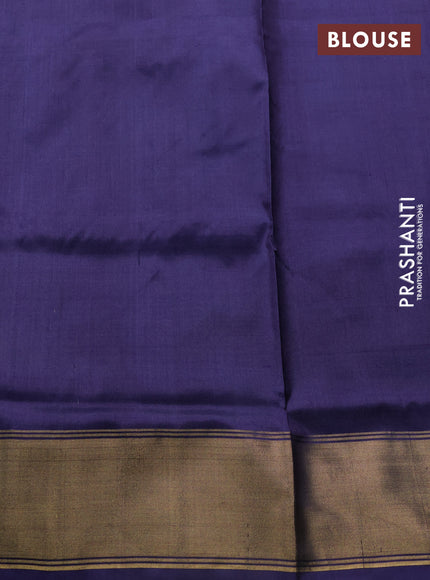Pochampally silk saree cs blue and navy blue with allover ikat weaves and ikat zari woven border