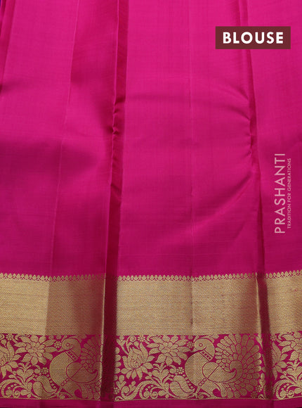 Pure kanchipuram silk saree purple and pink with zari woven buttas and zari woven border