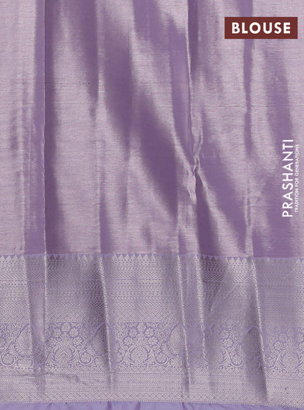 Bangalori tissue silk saree lavender with allover zari woven brocade weaves and zari woven border
