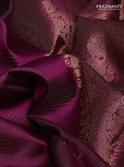 Pure kanchipuram silk saree magenta pink with allover zari weaves & buttas and zari woven border