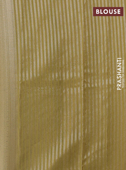 Banarasi silk cotton saree bluish grey and mustard yellow with allover thread & zari woven buttas and woven border