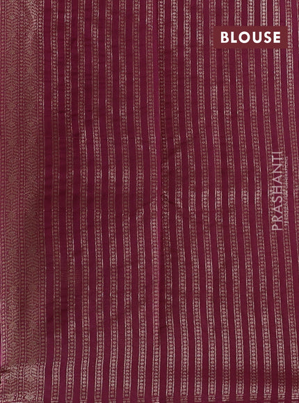 Banarasi silk cotton saree dark peach with allover thread & zari weaves and woven border