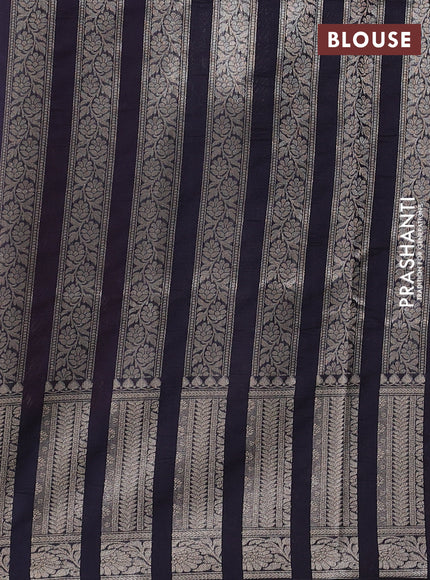 Banarasi silk cotton saree maroon and navy blue with allover thread & zari woven buttas and woven border