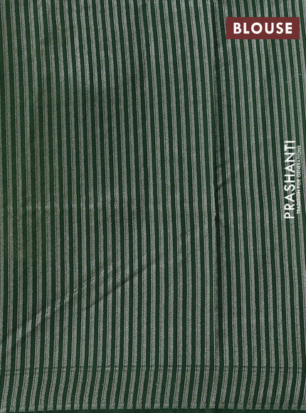 Banarasi silk cotton saree pastel green and bottle green with allover thread & zari woven buttas and woven border