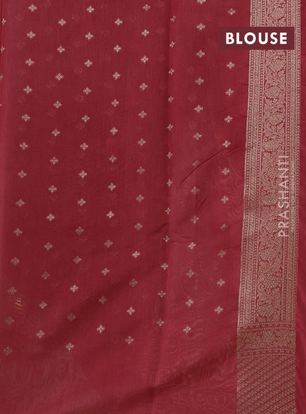 Banarasi silk cotton saree pastel blue and dark peach with allover thread & zari weaves and woven border