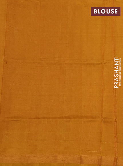 Pure uppada silk saree mustard yellow with silver & gold zari woven buttas and jamdhani pallu
