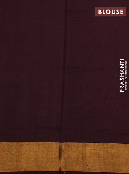 Pure uppada silk saree cream and coffee brown with silver & gold zari woven buttas and jamdhani pallu