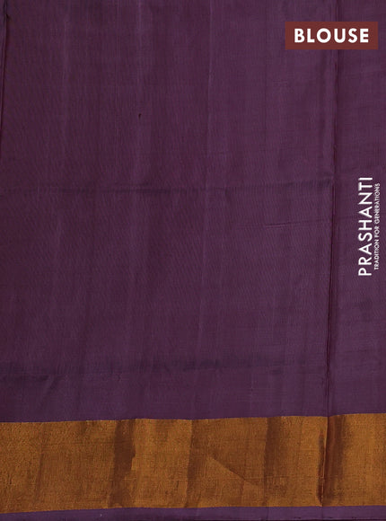Pure uppada silk saree wine shade with silver & gold zari woven paisley buttas and zari woven border