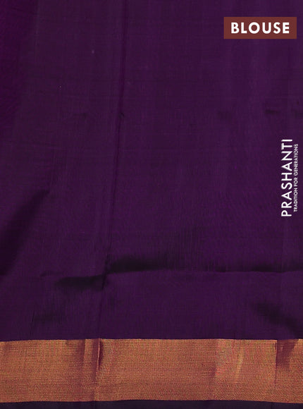 Pure uppada silk saree purple with allover silver & gold zari woven buttas and zari woven border
