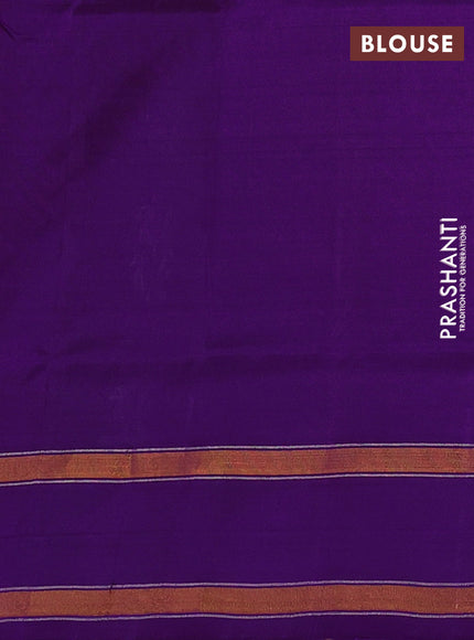 Pure uppada silk saree purple with allover silver & gold zari weaves and rettapet zari woven border