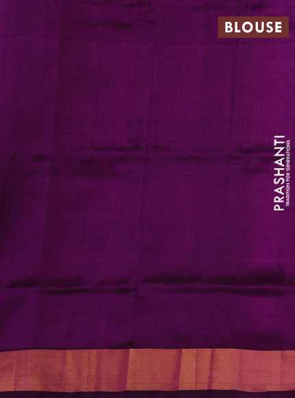 Pure uppada silk saree purple with allover silver & gold zari woven buttas and zari woven border