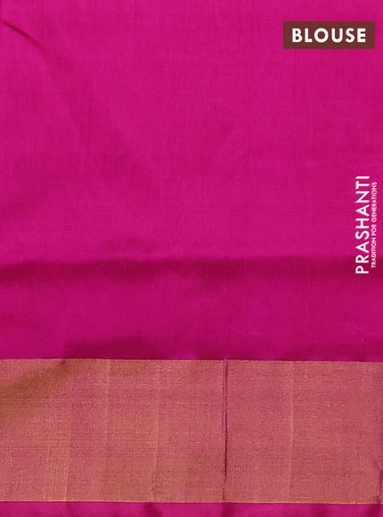 Pure uppada silk saree orange and pink with silver & gold zari woven coin buttas and zari woven border