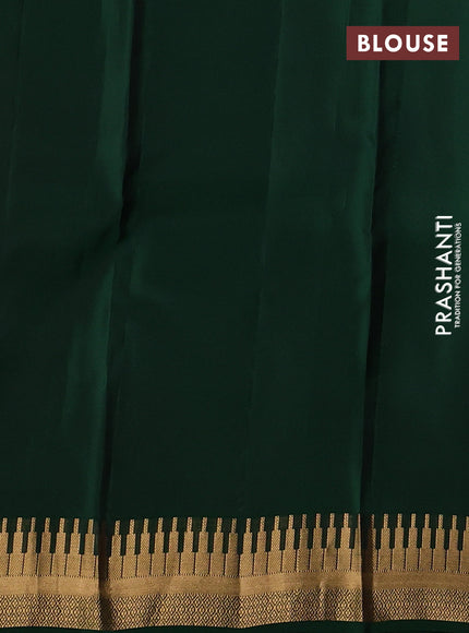 Kanchipuram silk saree purple and green with rudraksha zari woven buttas and temple design zari woven border