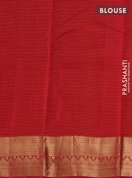 Kanchipuram silk saree teal blue and red with allover vairosi pattern & zari buttas and zari woven border