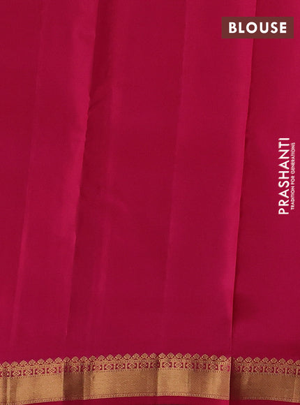 Kanchipuram silk saree green and pink with allover zari woven buttas and zari woven border
