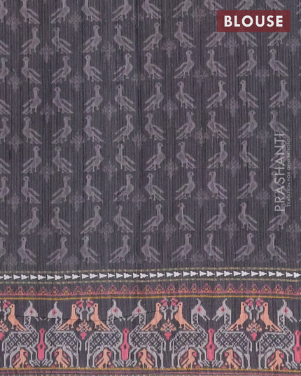 Semi tussar saree grey and dark grey with plain body and patola printed border