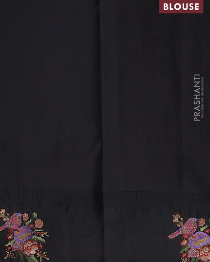 Pure gadwal silk saree red and black with zari woven buttas and temple design embroidery border