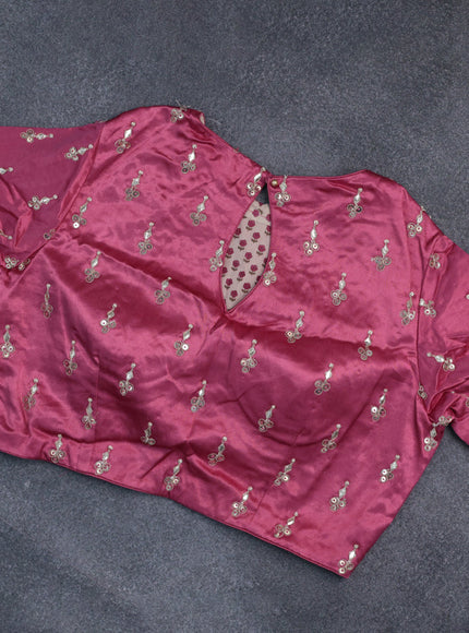 Munga tussar saree pink shade with allover zari weaves and lace work border