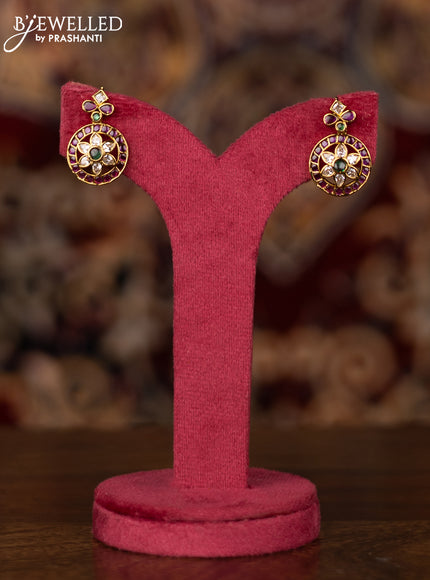 Antique necklace lakshmi & manga design with kemp and cz stones
