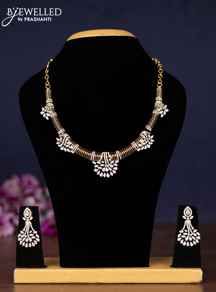 Zircon necklace with cz stones in gold finish