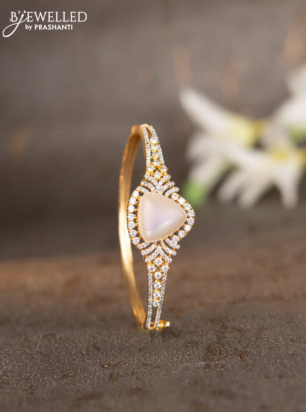 Bracelets with cz stones and pearls in gold finish