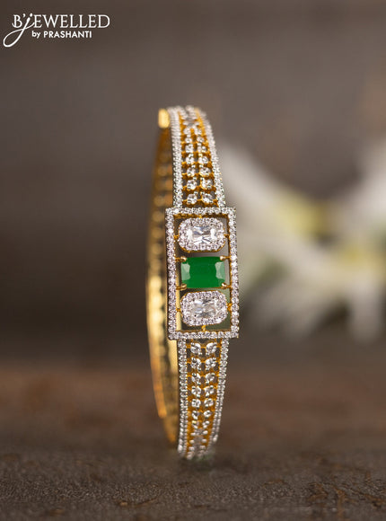 Bracelets with emerald and cz stones in gold finish
